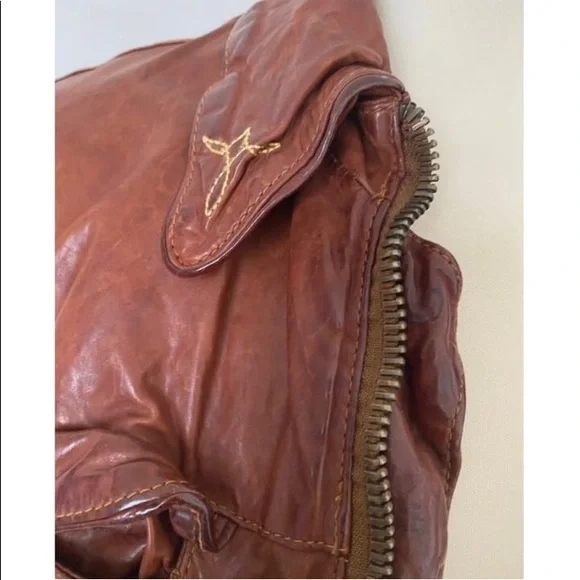 Golden Goose gorgeous brown leather jacket. Fabulous detailed stitching. Medium